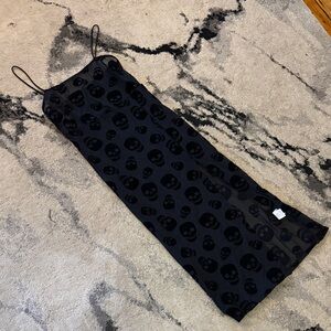 SHEIN Black Patterned skull sheer Dress